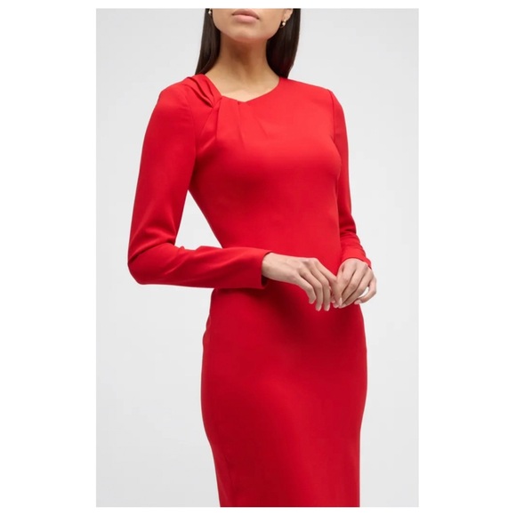 Badgley Mischka Twist-Front Long-Sleeve Dress - Picture 5 of 16